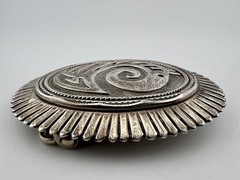 Vintage Nelson Piaso Signed Navajo Sterling Silver Belt Buckle 55.6g