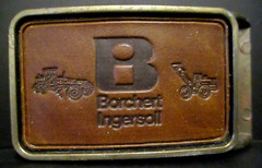 Borchert Ingersoll Road Grader Wheel Loader Leather Brass Belt Buckle Collector