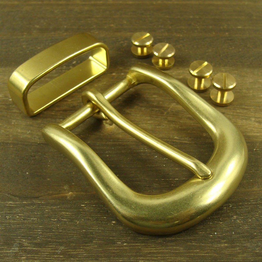 Solid Brass Single Tongue Pin Hippie Belt Buckles for 38mm width belt XH048