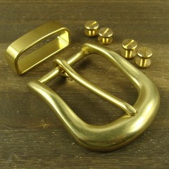 Solid Brass Single Tongue Pin Hippie Belt Buckles for 38mm width belt XH048
