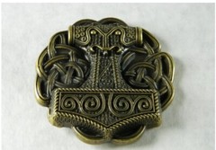 Thor&rsquo;s Hammer Mjolnir Bronze Pewter Belt Buckle
