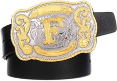 INITIAL (F) BELT BUCKLE LETTER COWBOY WESTERN RODEO TEXAS STAR Hebillas Vaqueras