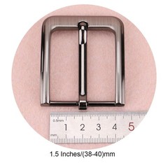 1.5 Inches (38-40 mm) Belt Buckle Single Prong Square Replacement Grey07