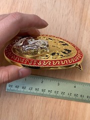Western Buckle Gold Silver Red Running Horse Cowboy Buckle 2 » Hebillas Vaqueras