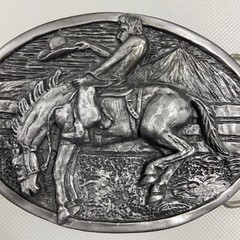 Numbered Western Rodeo Belt Buckle Bucking Horse & Cowboy for 1 3/4&Prime; Belt Max.