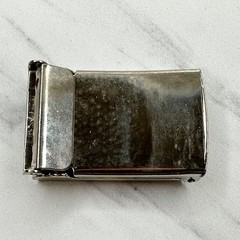 Silver Tone Web Clamp Military Style Slide Belt Buckle Simple Basic Unisex