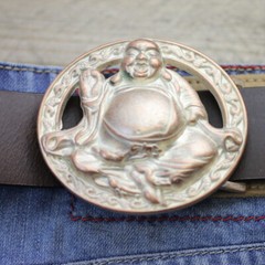 Buddha Goa Hippie Vintage Belt Buckle Rose Mother of Pearl Interchangeable Buckle GS02rp