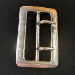 Vintage Chrome Plated 2.25” Double Prong Duty Belt Buckle