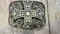 Openwork Iron Cross Medieval Religious Faith Symbol Gothic Biker Belt Buckle