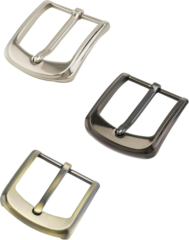 3 Pzs Hebillas Clasicas Metal 38-40mm Para Cinturon Hombres Mujeres Plata Bronce