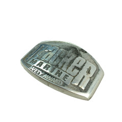 Vintage Tracker Marine Safety Award Curved Metal Belt Buckle