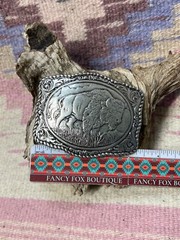 BUFFALO CONCHO WESTERN SILVER BELT ADJUSTABLE BUCKLE FATHER&rsquo;S DAY Birthday Gift