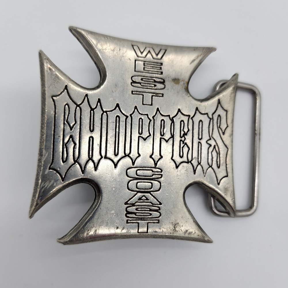 Vintage 2001 West Coast Choppers Iron Cross Belt Buckle WCC Biker Gear