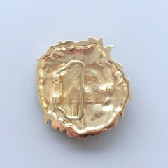 Gold Color Plated Lion Head Animal Wildlife Western Belt Buckle