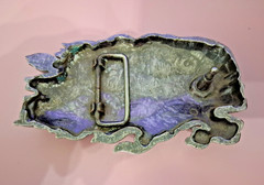 Belt Buckle Flaming Skull Guitar Heavy Metal