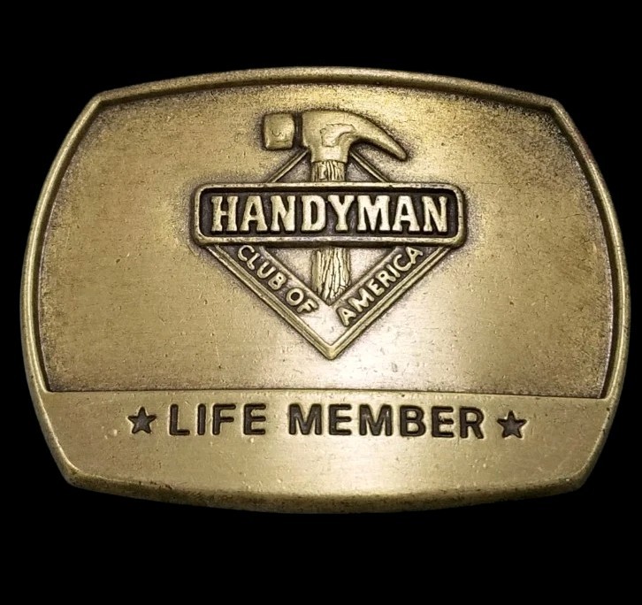 Handyman Club of America Life Member Bronze Tone Belt Buckle 1996