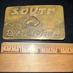 Champion Belt Buckle SOUTH DAKOTA Cast Brass w Horse Head