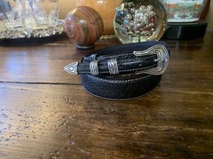 Chacon James Reid style Sterling Silver Belt Buckle Set Nu 🦬34-37-1.3/8”✅