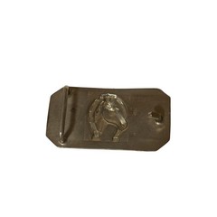 Men&rsquo;s Brass Bronze Horse Head Horseshoe Western Belt Buckle Engraved