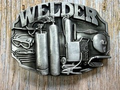 Welder Welding Soldering Tradesman Profession Silver Color NOS Belt Buckle