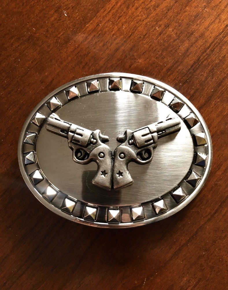Studded Guns Weapons Western Studs Revolver Pistol Unisex Men’s Belt Buckle