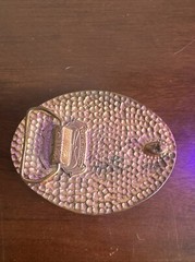 Vintage Belt Buckle Eagle Native American Tribal Diamond Cuts ISS Made In USA