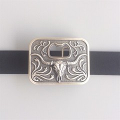 Vintage Silver Plated Long Horn Bull Bottle Opener Belt Buckle also Stock in US