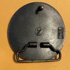 Schaefer Diving Houston Texas Logo Round Western Bronze Belt Buckle 1.5 in