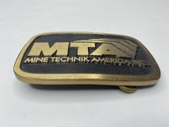 Vintage (MTA) Mine Technik America INC. Brass Belt Buckle. Limited Edition 1998