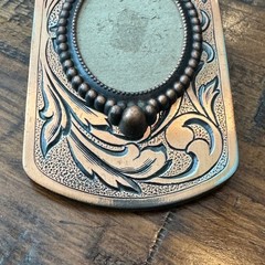 Western Floral Scroll Belt Buckle Copper Tone Beaded Oval Center DIY