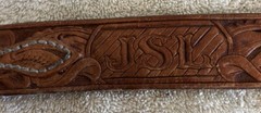 Western Vintage Men&rsquo;s Belt Buckle Custom Personalized Monogrammed Leather Belt