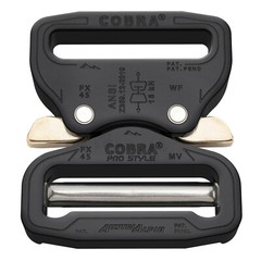 AustriAlpin 45mm Ansi Black Cobra Buckle – Male Adj, Female Fixed, XL Clips