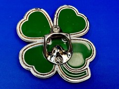 Lucky Four Leaf Clover Shamrock Green Silver Novelty Bottle Opener & Belt Buckle