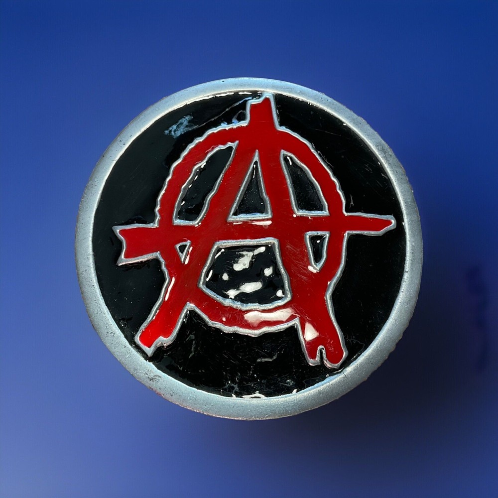 2000 Fine Pewter Anarchy Belt Buckle Punk Rock 4572 Great American Products