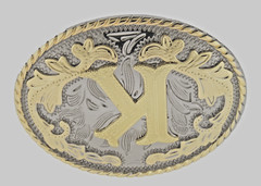 INITIAL K LETTER k MEN WOMEN RODEO REALLY COWBOY STYLE GOLD METAL BELT BUCKLE