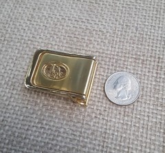 Men&rsquo;s Christian Dior Gold Toned Logo Sawtooth Clamp Belt Buckle Made in Spain