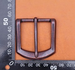 1-1/2&Prime; Antique Copper Heavy Square Single Prong Pin Clip Belt Buckle Replacement