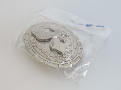 Flying Eagle Silver Tone Ornate Metal Belt Buckle Oval New