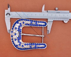 Western Rhinestone Belt Buckle 3pcs Set for Replacement or Leather Craft 1-1/2&Prime;