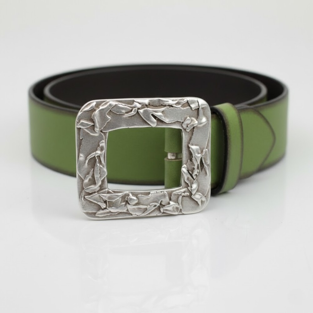 Rectangular Belt Buckle Metal Textured Design Modern Classic