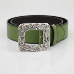 Rectangular Belt Buckle Metal Textured Design Modern Classic