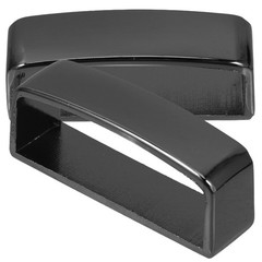 2Pcs Durable Zinc Alloy Belt Loop Keepers for Sewing Dark Grey Metal Buckles