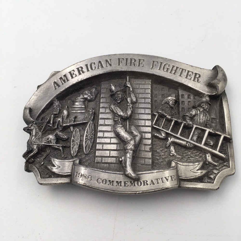 1986 American Fire Fighter Commemorative Belt Buckle #549/5000 Made In the US
