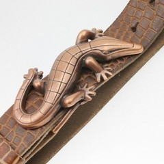 Belt Buckle Lizard Reptile Gecko Crocodile Brass Animal Interchangeable Buckle