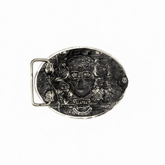 Sugar Skull woman german silver belt buckle, Santa Muerte Skull El Día de Muerte