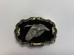 Vintage Canadian Goose  » Great American  » Brass/Fabric Belt Buckle # 5004