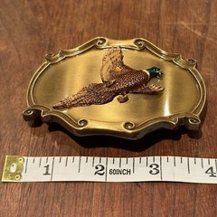 Vintage 1978 Pheasant Bird Belt Buckle Buckle Brass Raintree Made In USA