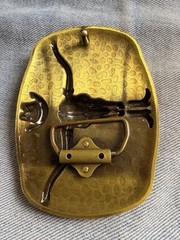 Western Longhorn Bull Skull Belt Buckle – Gold Tone Finish New Big Size Buckle
