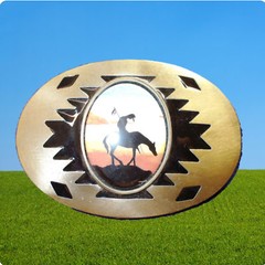 Buckle End of Trail, Brass Tone, Belt Buckle, Western Buckle