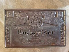 BUDWEISER/Anheuser Busch Inc. Beer Vintage Belt Buckle 1970’s – E1